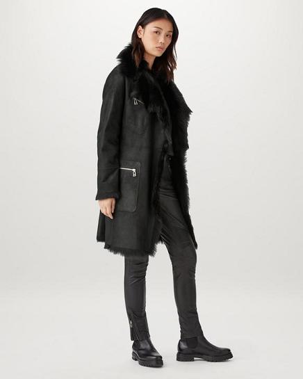 Veste En Peau De Mouton Belstaff Femme Lila Noir Soldes NJ4615372